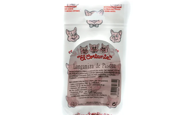 Longaniza de Pascua Curada El Cortante 200g - Imagen 2