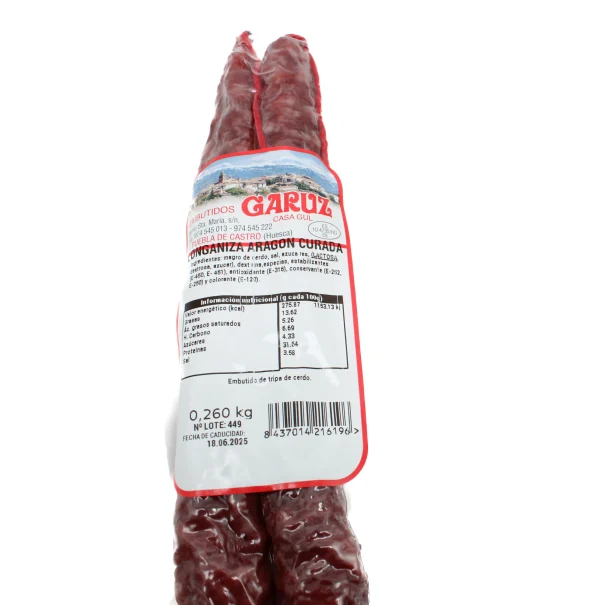Longaniza Curada de Aragón Garuz 250g - Imagen 2