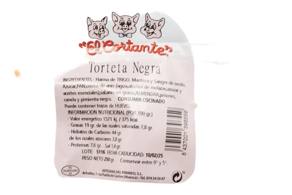 Torteta Negra El Cortante 250g - Imagen 2