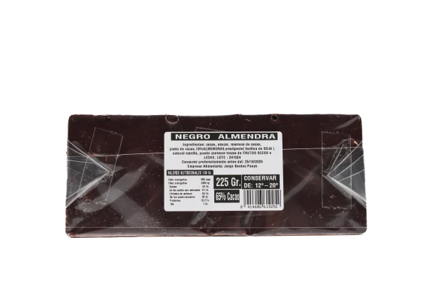 Tableta Chocolate Negro y Almendras de Chocolates Pallás 225g - Imagen 2