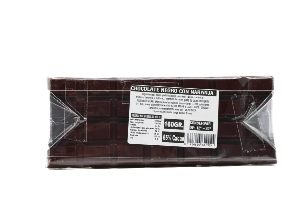 Tableta Chocolate Negro con Naranja de Chocolates Pallás 140g - Imagen 2