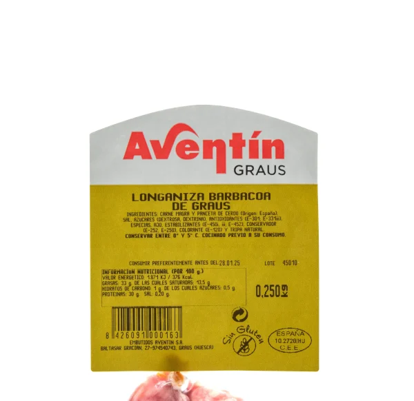 Longaniza Oreada de Graus Aventín 250g - Imagen 2