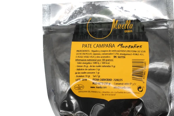 Paté de Campaña Montañés Maella 250g - Imagen 2