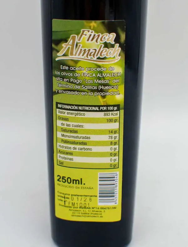 Almalech Aceite de Oliva Virgen Extra 250ml - Imagen 2