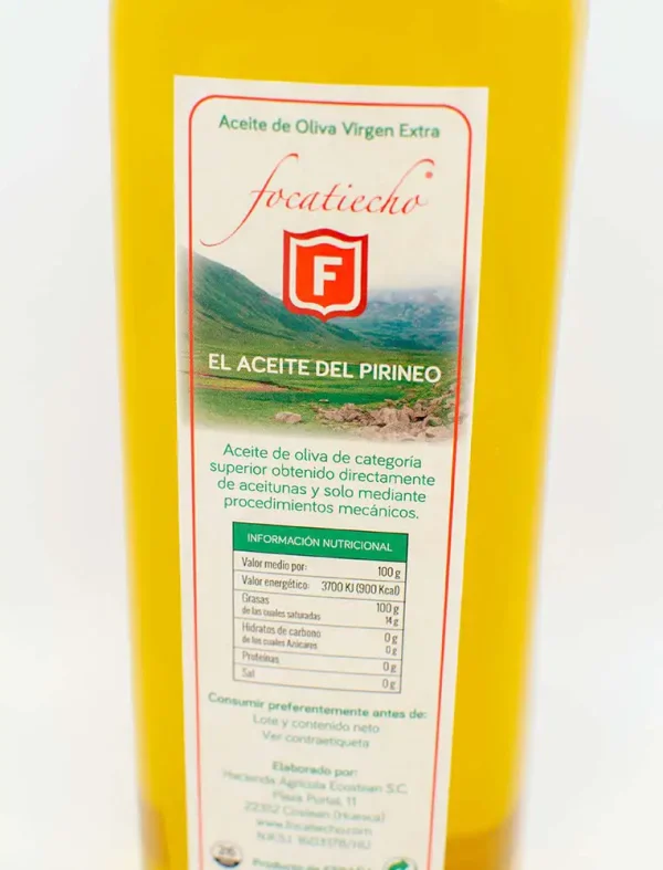 Ecostean Focatiecho Aceite de Oliva Virgen Extra 1 litro - Imagen 2