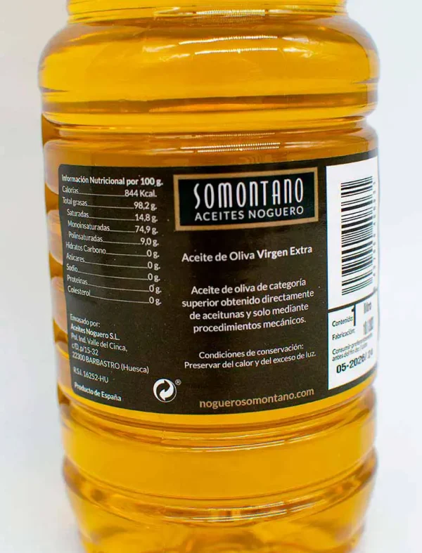 Noguero Somontano Aceite de Oliva Virgen Extra 1 litro - Imagen 2