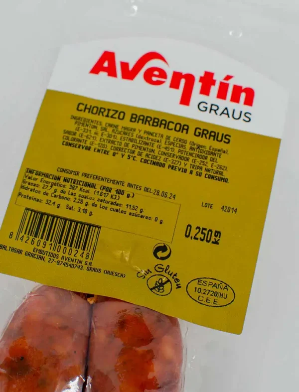 Chorizo Oreado Aventín 250g - Imagen 2