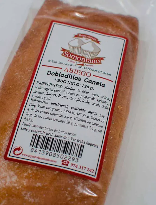Dobladillos Canela Repostería del Somontano 220gr - Imagen 2