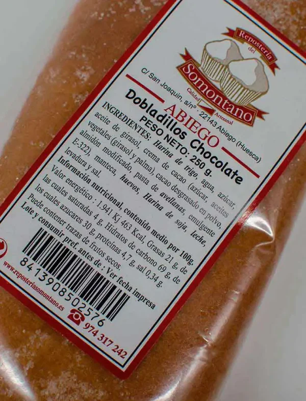 Dobladillos Chocolate Repostería del Somontano 250gr - Imagen 2