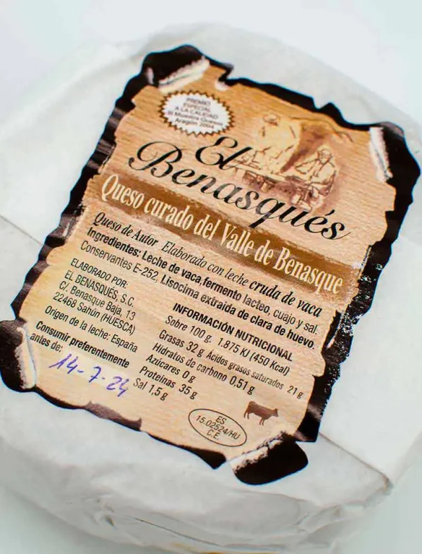 Queso Curado de Vaca Benasqués 500 gr - Imagen 2