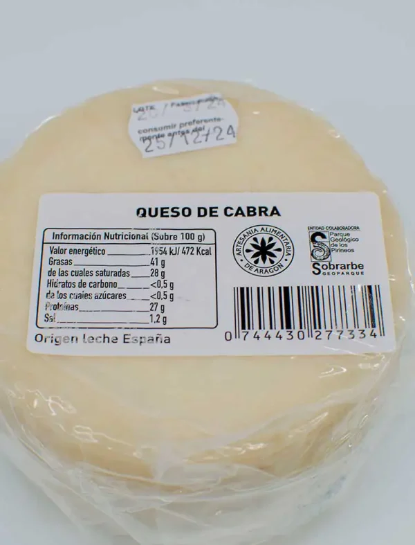 Queso de Cabra Semicurado de Saravillo 550g - Imagen 2