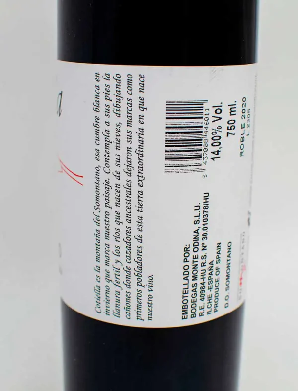 Vino Somontano Cotiella Tinto Roble 75 cl - Imagen 2