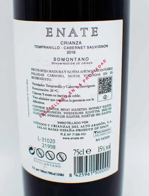 Vino Somontano Enate Crianza 75 cl. - Imagen 3