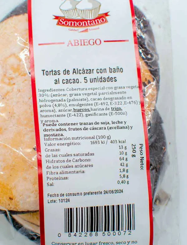 Tortas de Alcázar Choco Repostería del Somontano 5uds - Imagen 2
