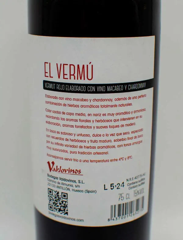 Vermut Valdovinos 75cl - Imagen 3
