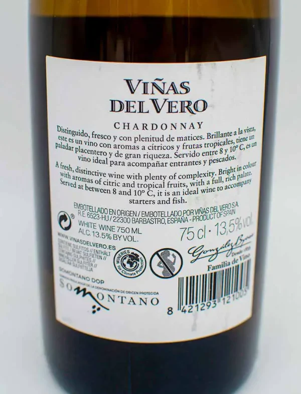 Vino Somontano Viñas del Vero Chardonnay 75 cl - Imagen 3