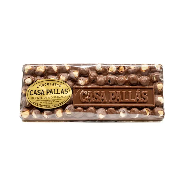 Tableta Chocolate con Leche y Avellanas de Chocolates Pallás 225g