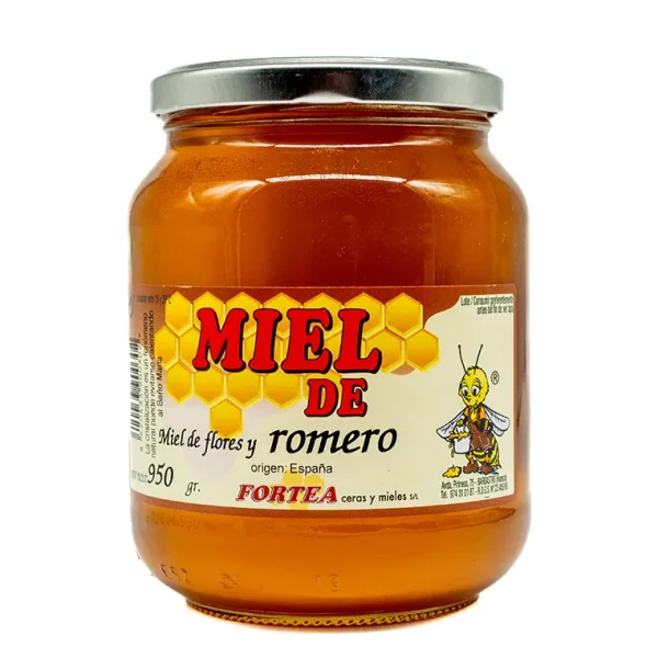 Miel de flores y Romero Fortea 950g.