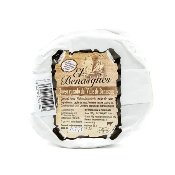 Queso Curado de Vaca Benasqués 500 gr