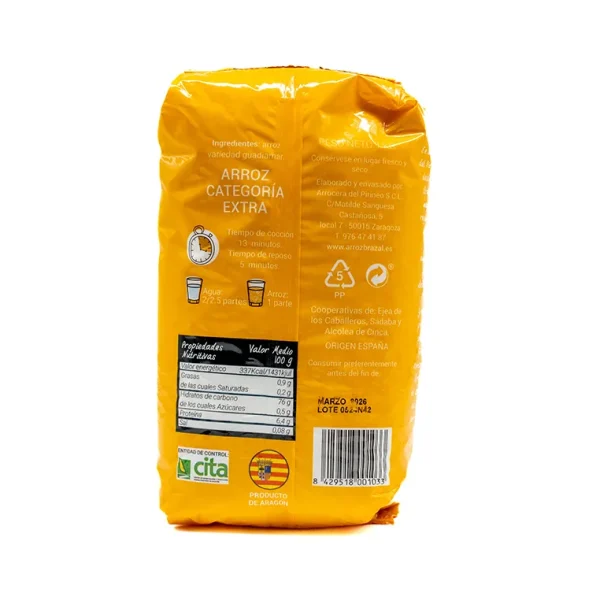Arroz Guadiamar Brazal 100% 1kg - Imagen 2