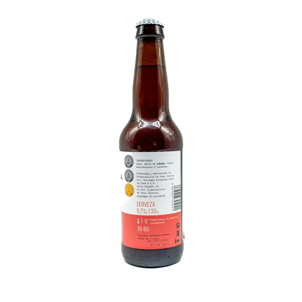 Cerveza Tensina Peña Roya American Amber Ale 33cl - Imagen 2