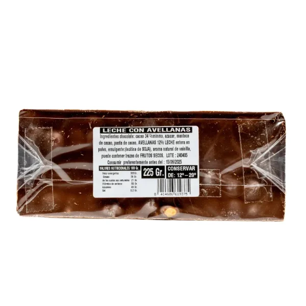 Tableta Chocolate con Leche y Avellanas de Chocolates Pallás 225g - Imagen 2