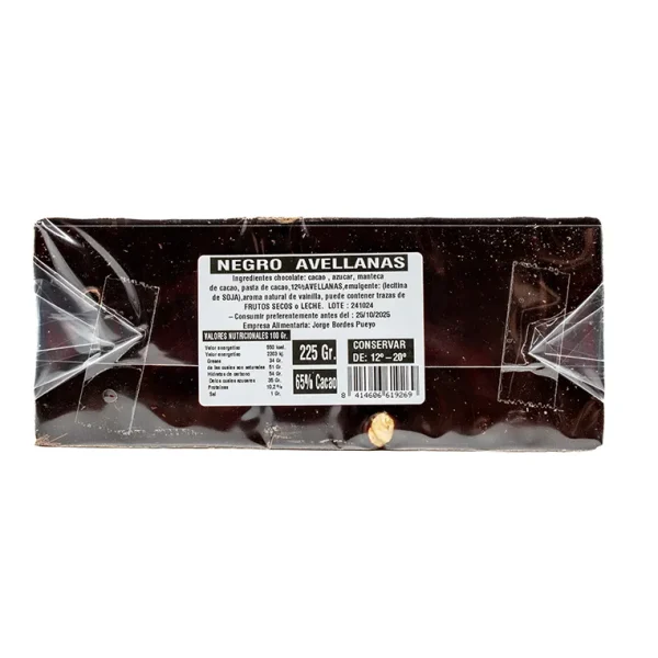 Tableta Chocolate Negro y Avellanas de Chocolates Pallás 225g - Imagen 2