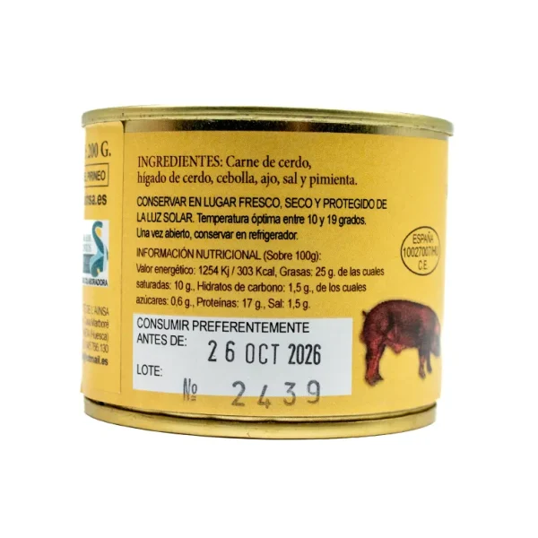 Paté de L'Ainsa Pimienta 200 gr - Imagen 2