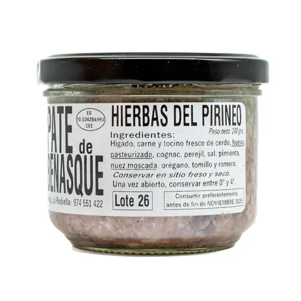 Paté de Benasque Hierbas del Pirineo 240g - Imagen 2