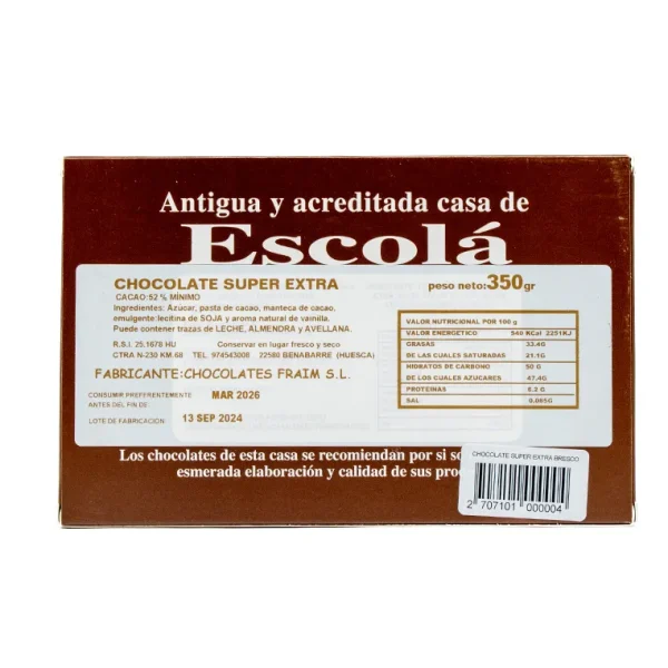 Chocholates Brescó Negro Super Extra 350g - Imagen 2
