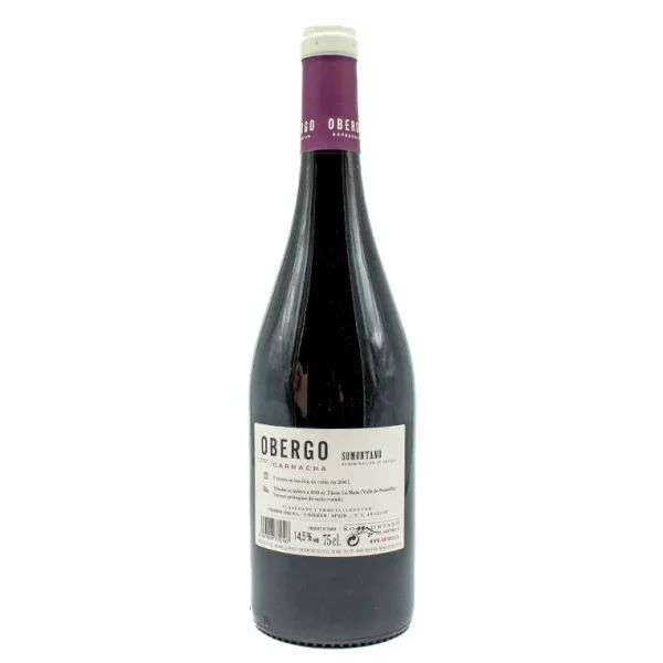 Vino Somontano Obergo Garnacha 75 cl. - Imagen 2