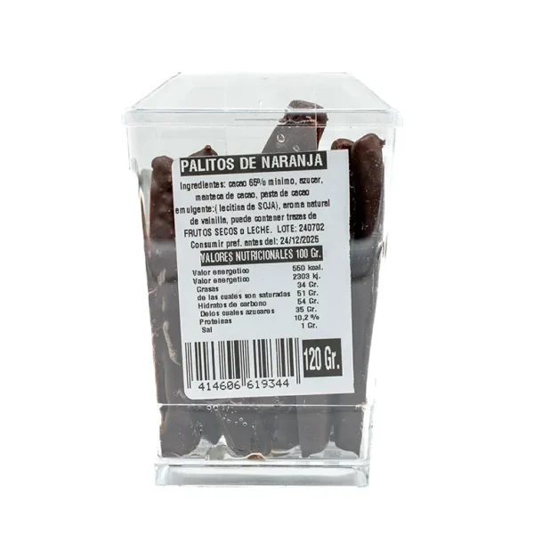 Palitos de Naranja de Chocolates Pallás 120g - Imagen 3